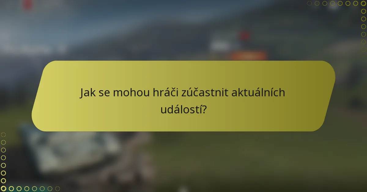 Jak se mohou hráči zúčastnit aktuálních událostí?